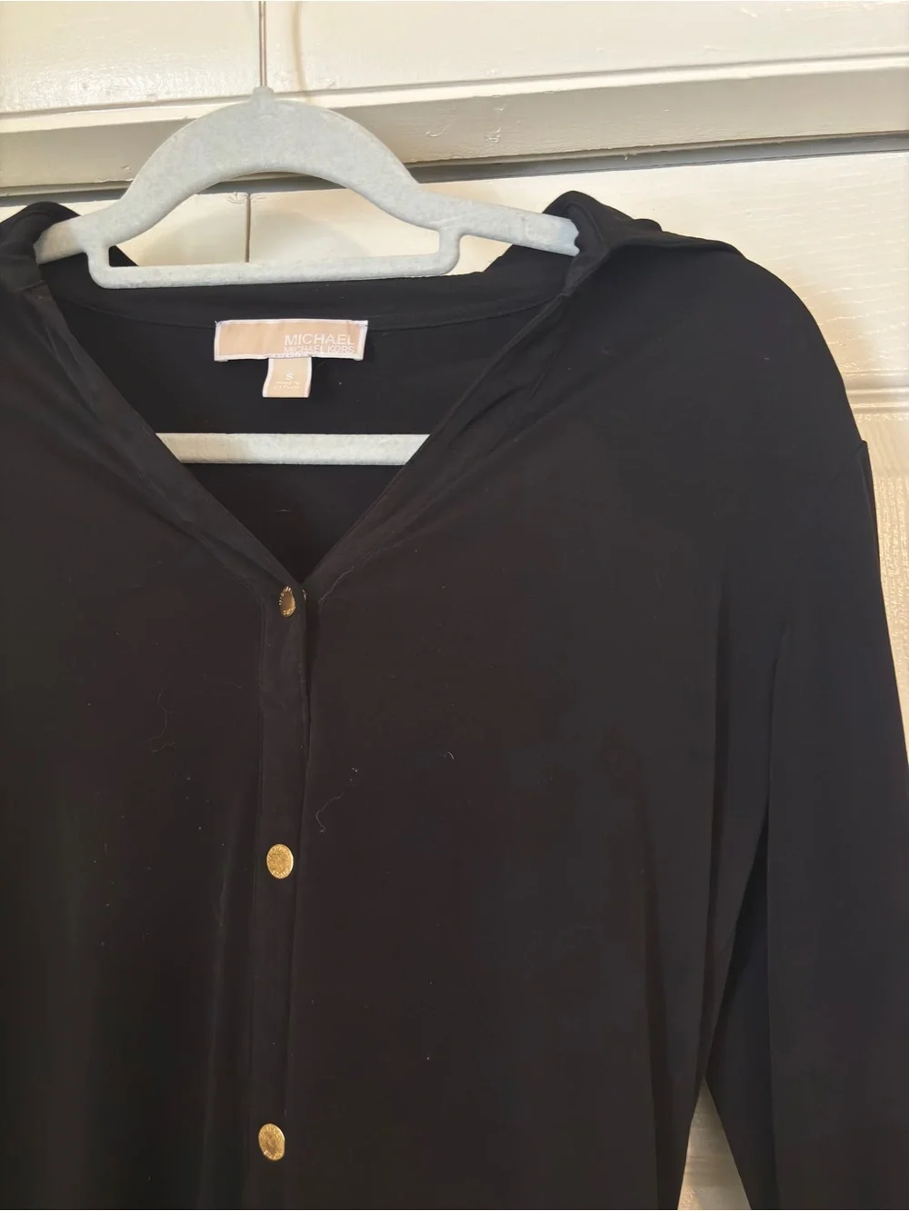 Black Michael Kors Button-Front Shirt Dress - Classic Everyday Style